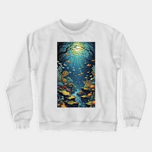 Starry Night Symphony: Van Gogh-Inspired Underwater Ballet Crewneck Sweatshirt